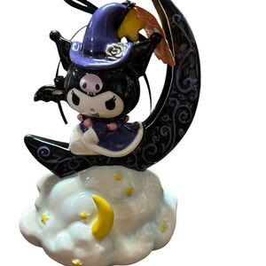 New Sanrio Halloween Kuromi Witch on Half Moon and Cloud Figurine Home Decor